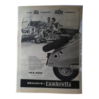 Une publicité 2 roues Lambretta issue d'une revue d'époque