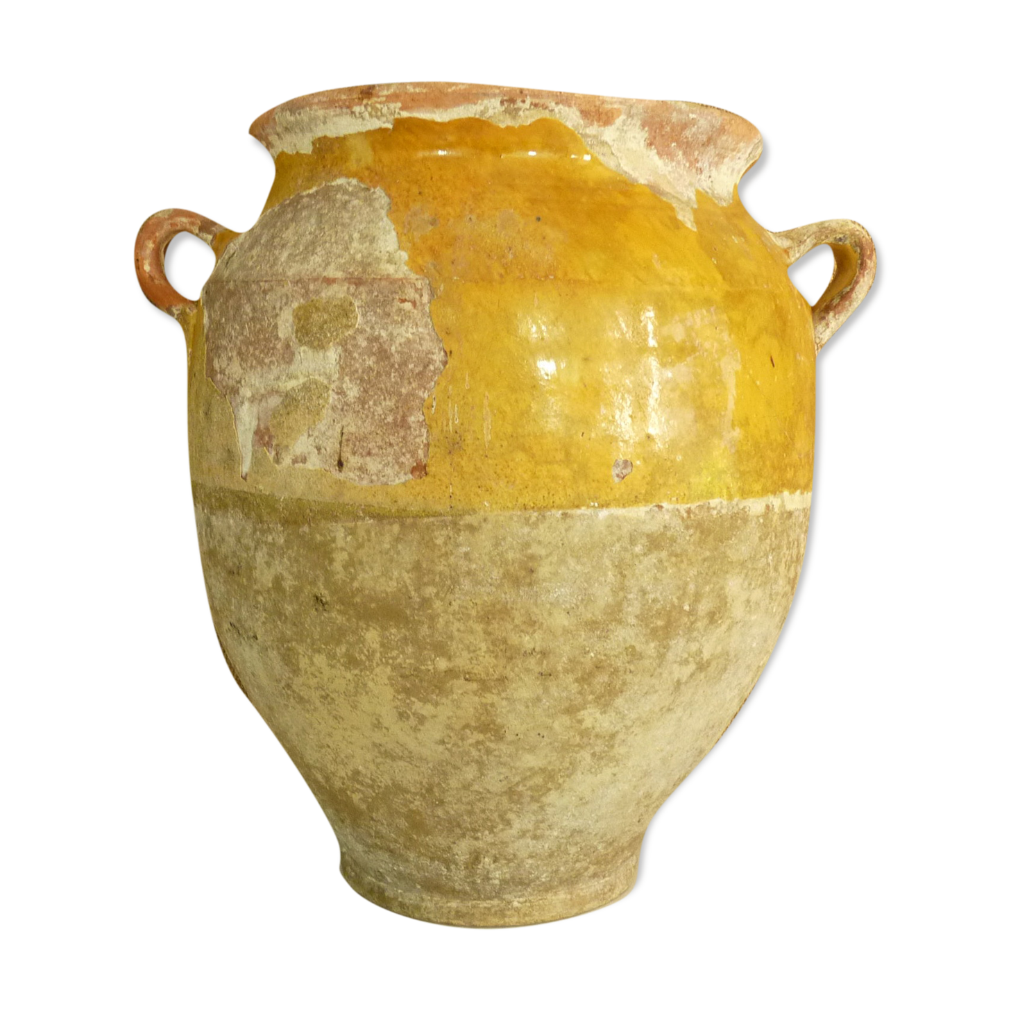 Vernified yellow candied pot