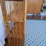 Pair of folding bamboo shelves