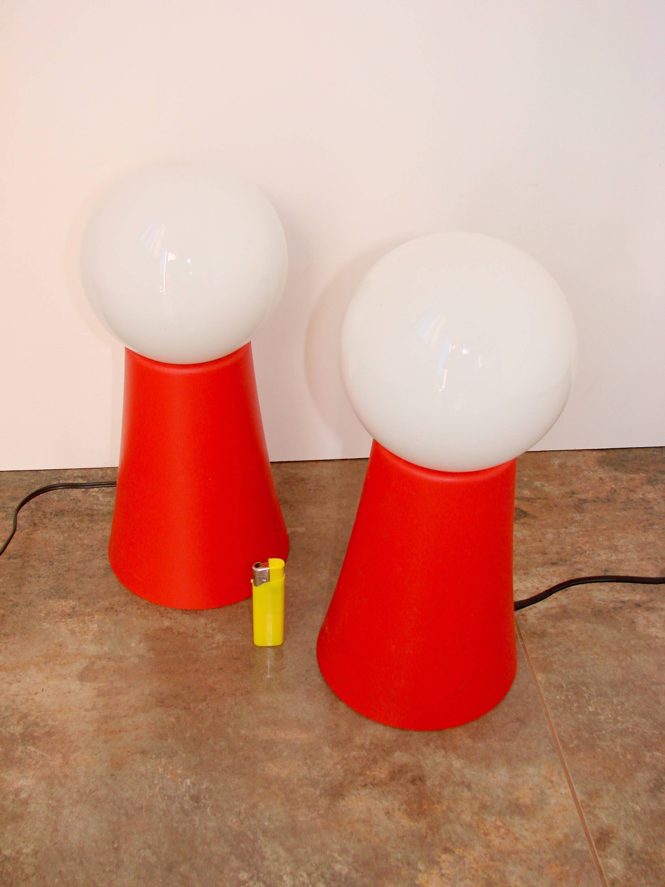 A pair of 1970s Space Age lamps | glass + plastic | E14 | vintage design