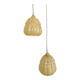 Double pendant light with Clichy glass globe