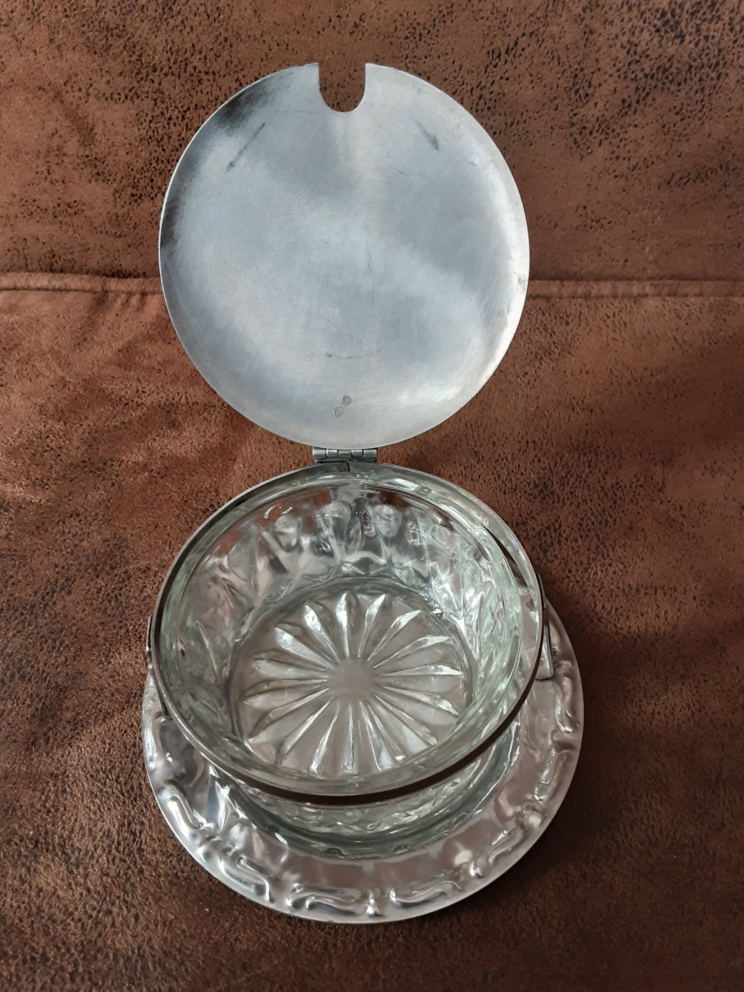 Vintage metal sugar bowl