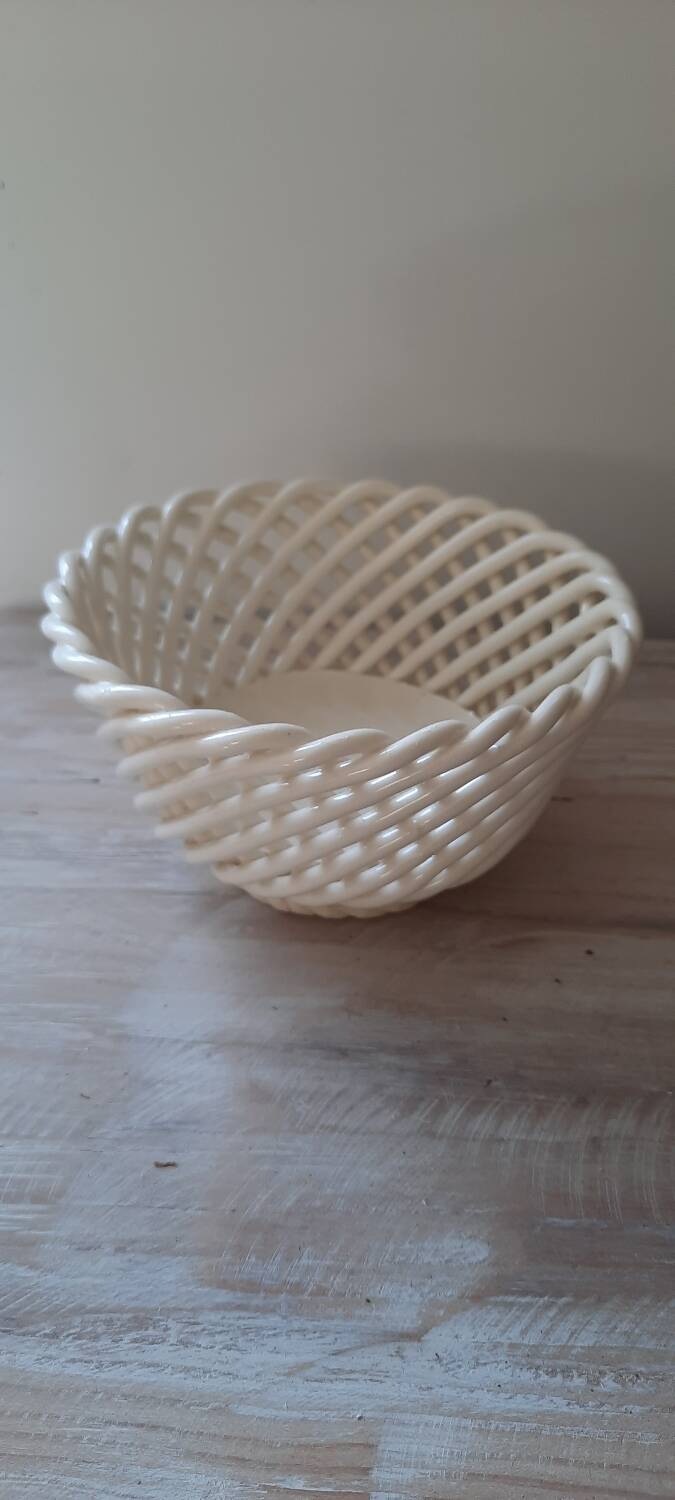 Woven ceramic basket