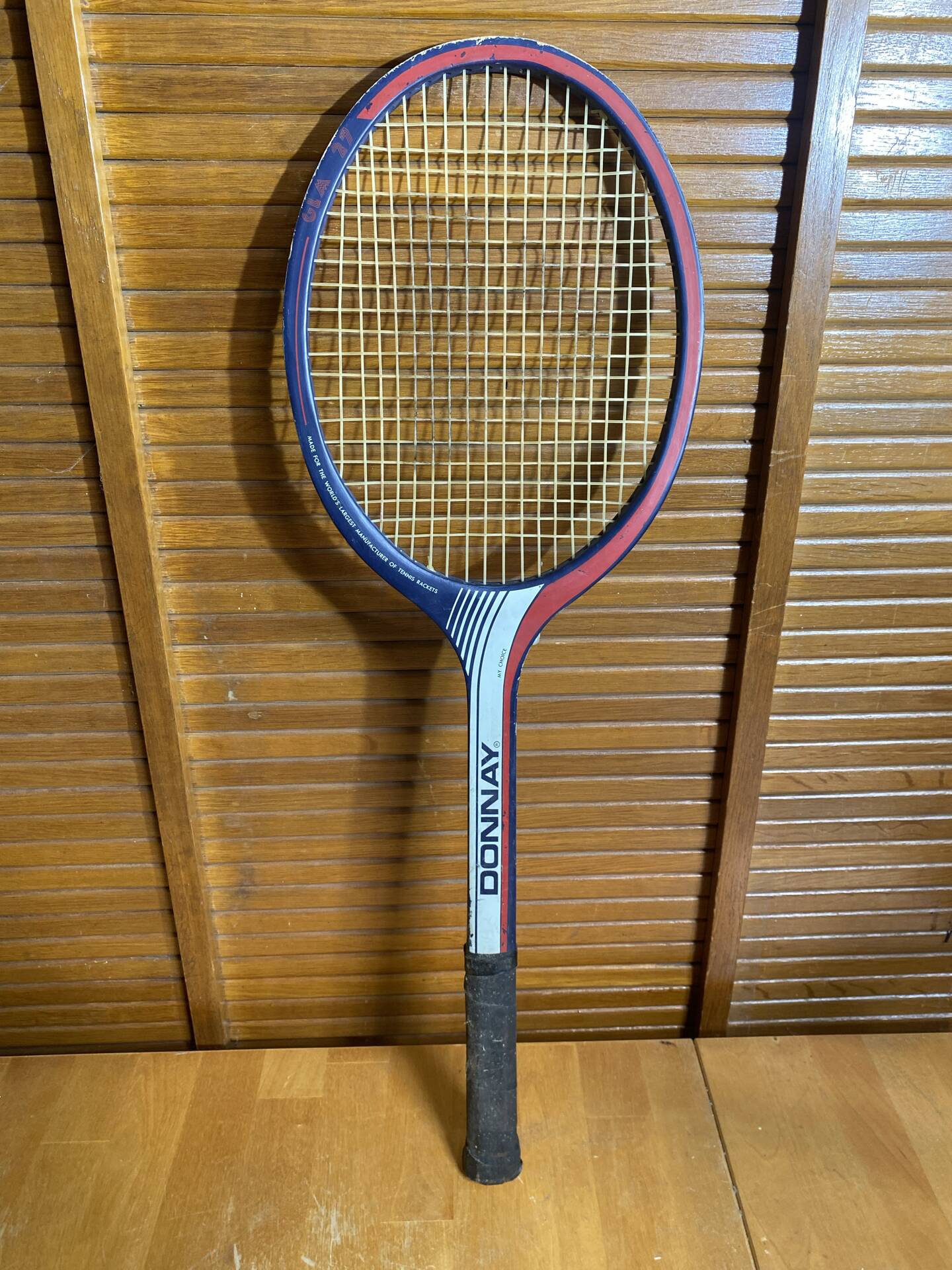 Vintage DONNAY GLM 27 Wooden Tennis Racket + Sports Cover #E2