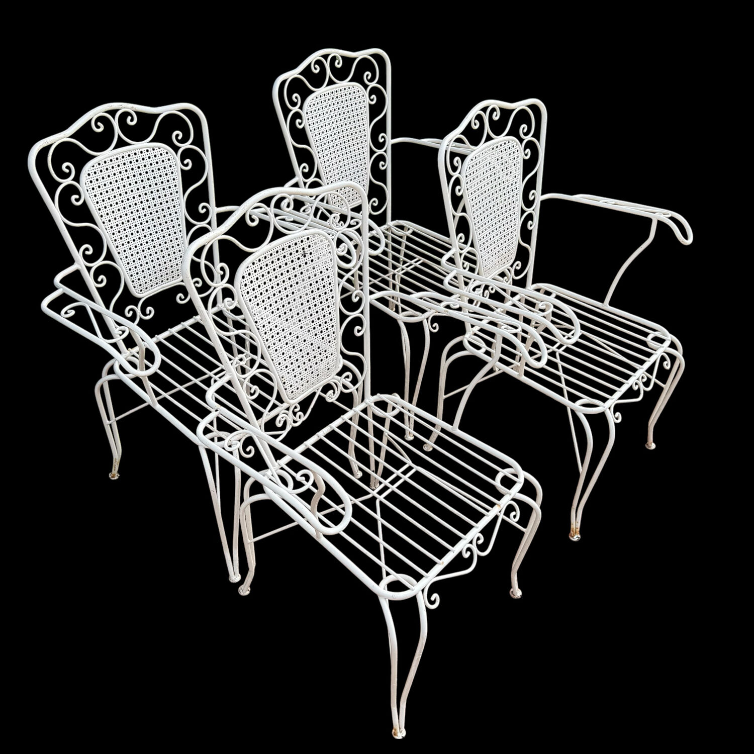 4 Provençal wrought iron armchairs from the 60s