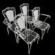4 fauteuils Provençaux en fer forgé 60’s