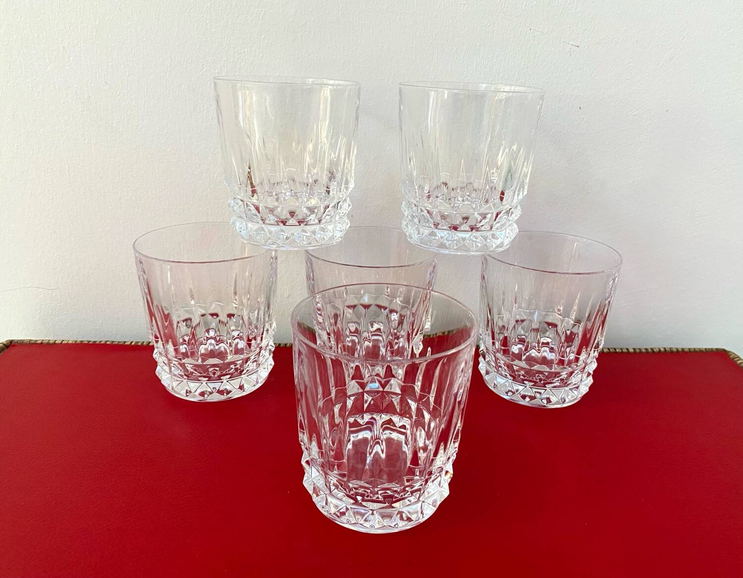 Set of 6 Arques crystal water or whisky glasses
