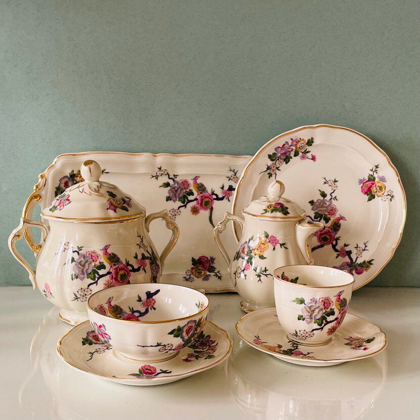 Tea and coffee set, Bernardaud, Bengali, Limoges