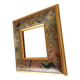 Vintage wooden mirror with floral pattern from the 80s 20*20 cm
