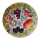 Plat barbotine fruits St Clément peint main vintage