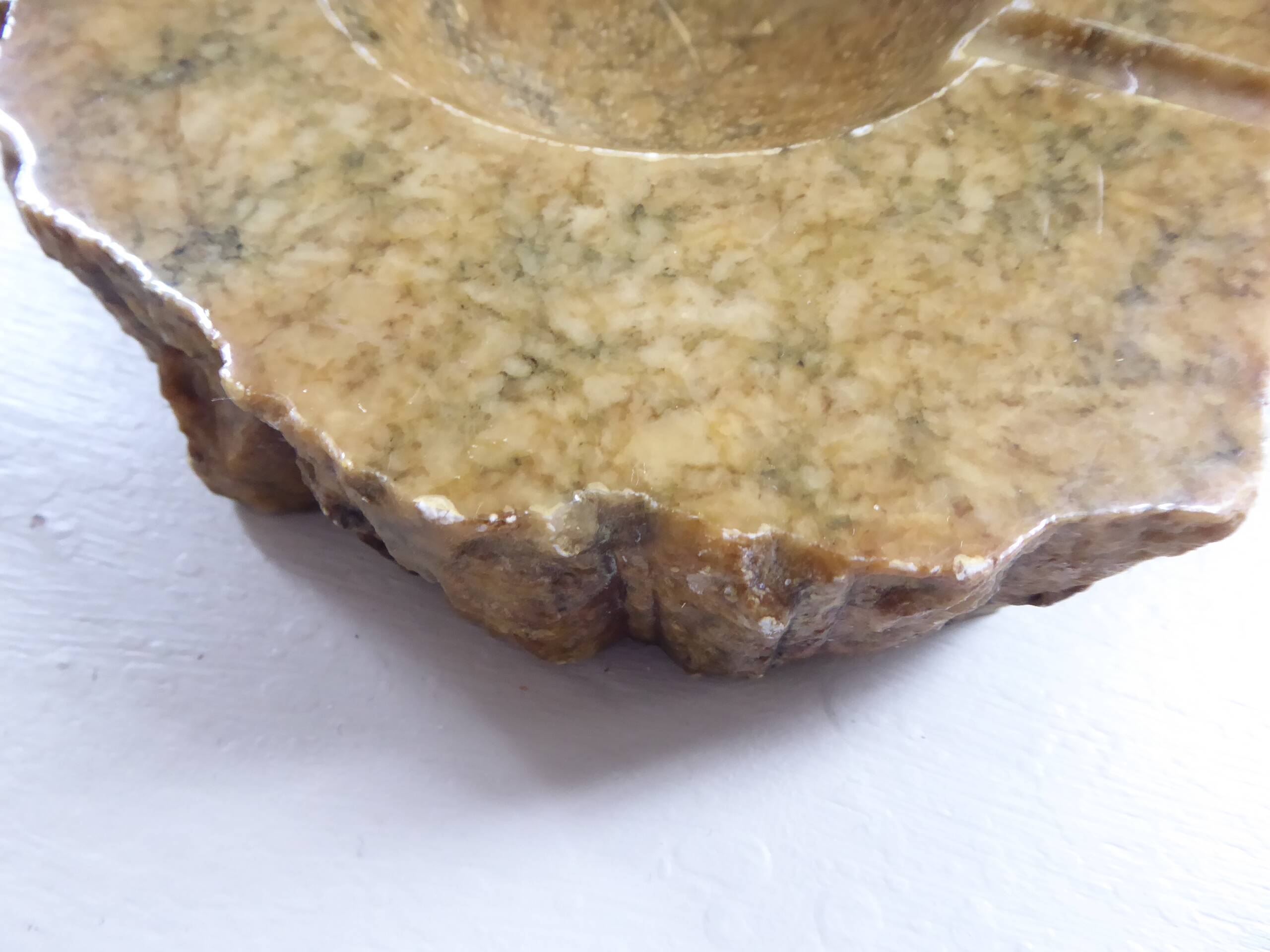 Imposing vintage alabaster ashtray