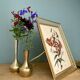 Antique gilt metal frame with flower engraving