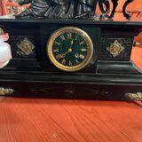 Old Napoleon III clock with bronze statuette
