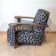 Art Deco Limed Oak Club Chair from De Coene, Belgium, 1930s