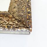 Wooden mirror, edge with embossed flowers 48 x 41 cm