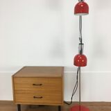 Floor lamp space age 2 spots red and chrome 1970