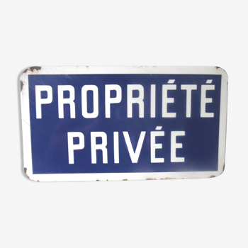 Plaque émaillée propriété privée