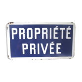 Plaque émaillée propriété privée