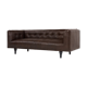 Chesterfield-style brown leather canape