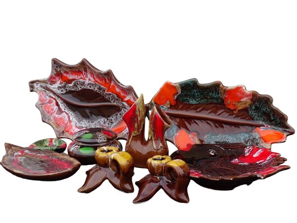 Collection de 8 pièces de faïence vintage française de Vallauris