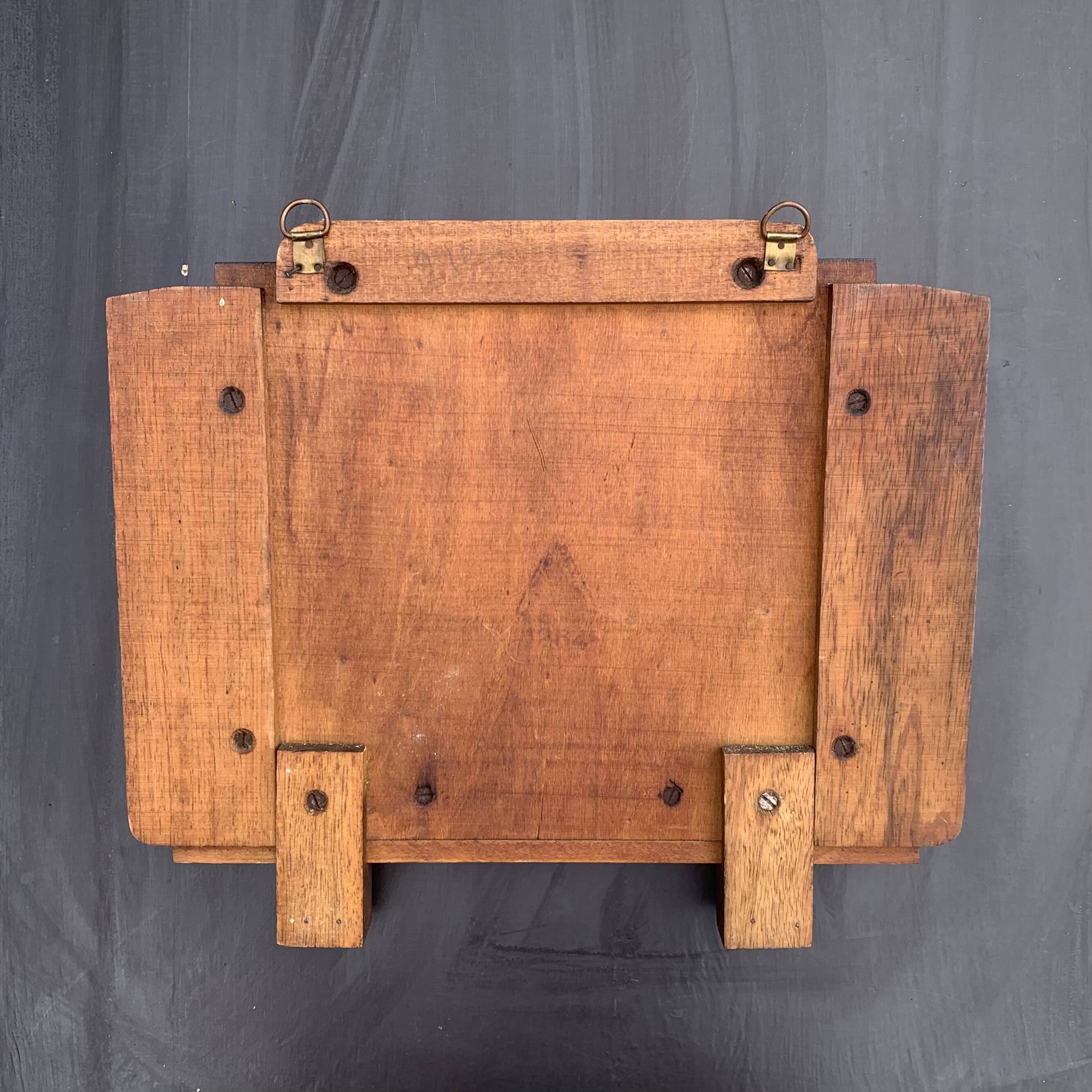 Art Deco wall mail holder in painted wood - bird decor