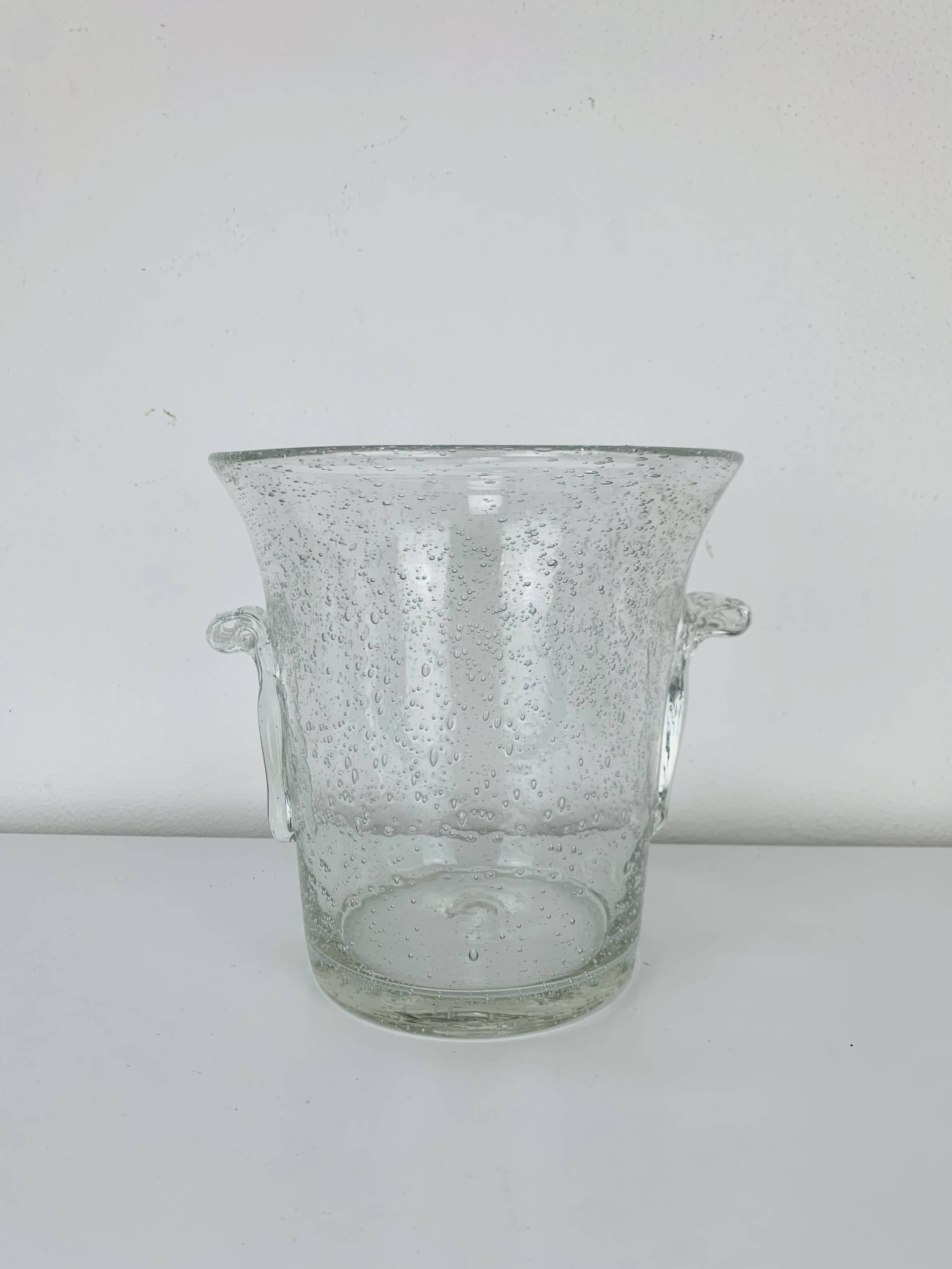 Vintage Biot bubble glass ice bucket