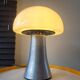 Lampe Mushroom XL, lampe de table lourde en acier inoxydable, années 80
