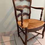 Straw country armchair