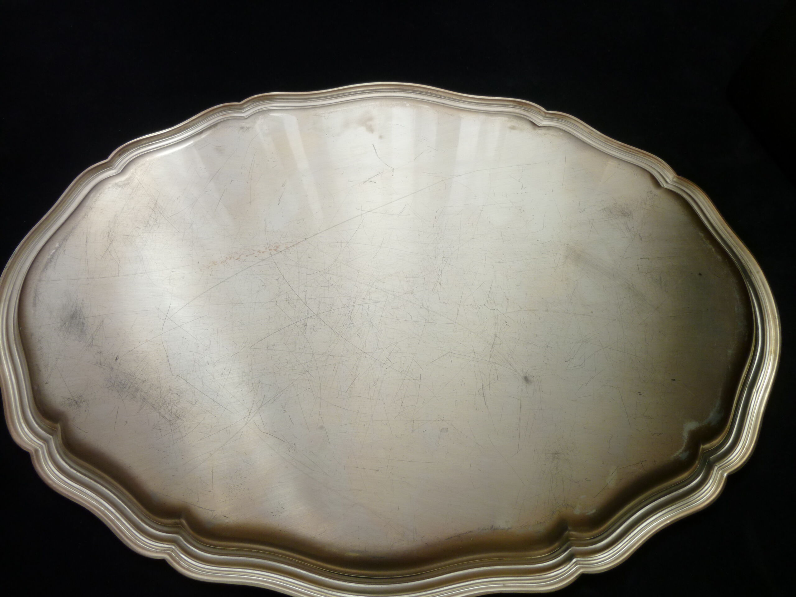 Service tray or stainless steel plate 47 x 33.5 cm
