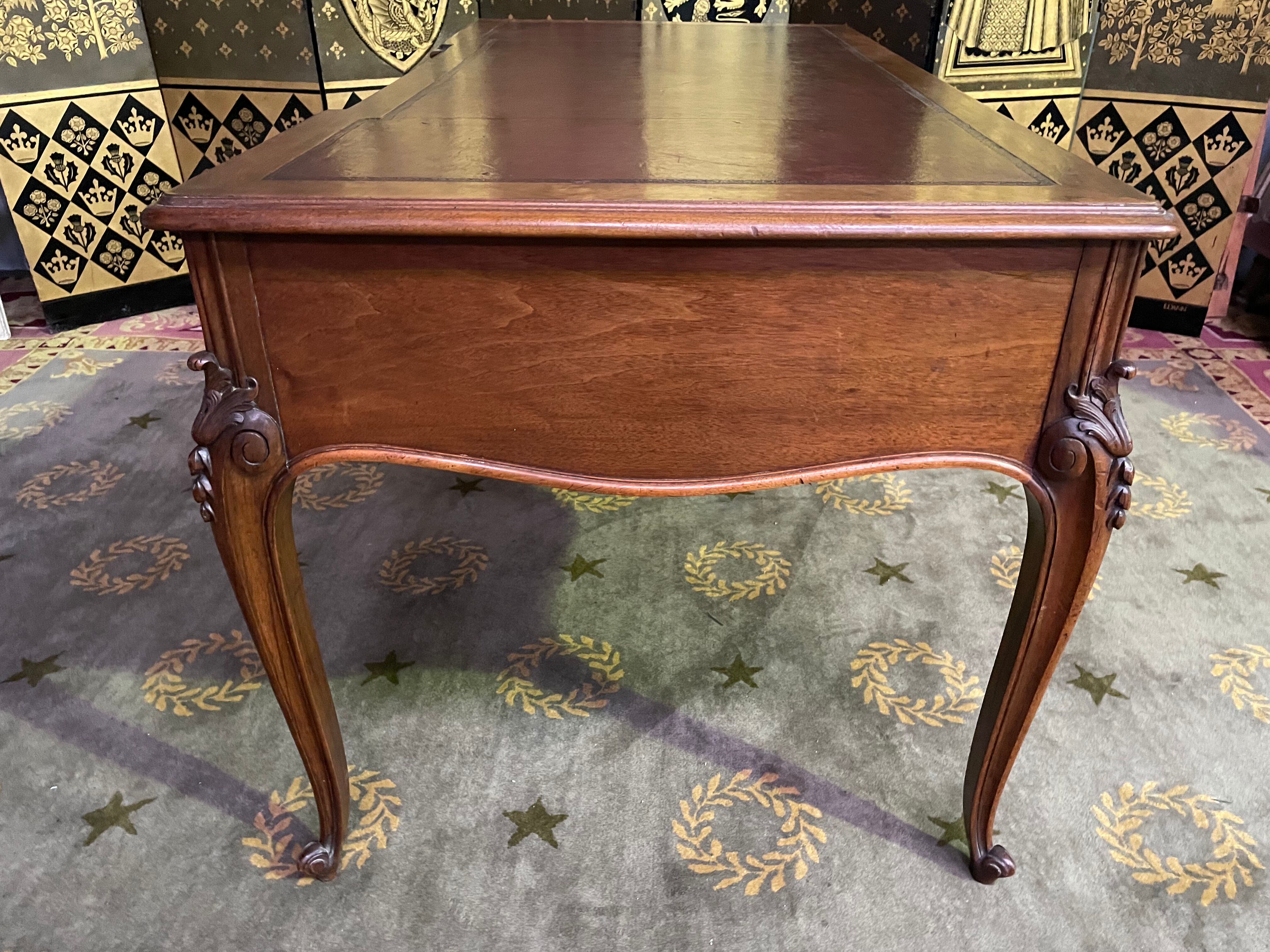 Louis XV walnut style flat desk