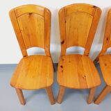 Set of 4 vintage chairs in pine from the 70s