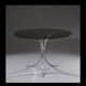 Table  pieds métal chromés et plateau en verre fumé, Circa 1970