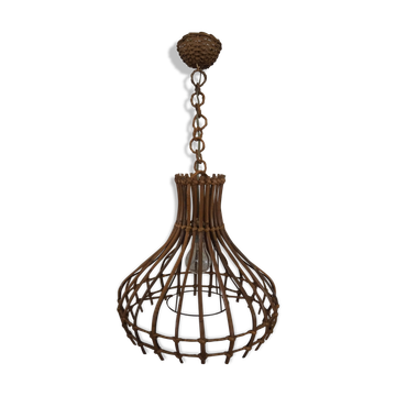 Suspension en rotin des années 1960