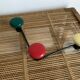 Vintage coat rack 3 colorful metal hooks