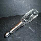 Liqueur carafe in cut crystal and Minerva silver frame
