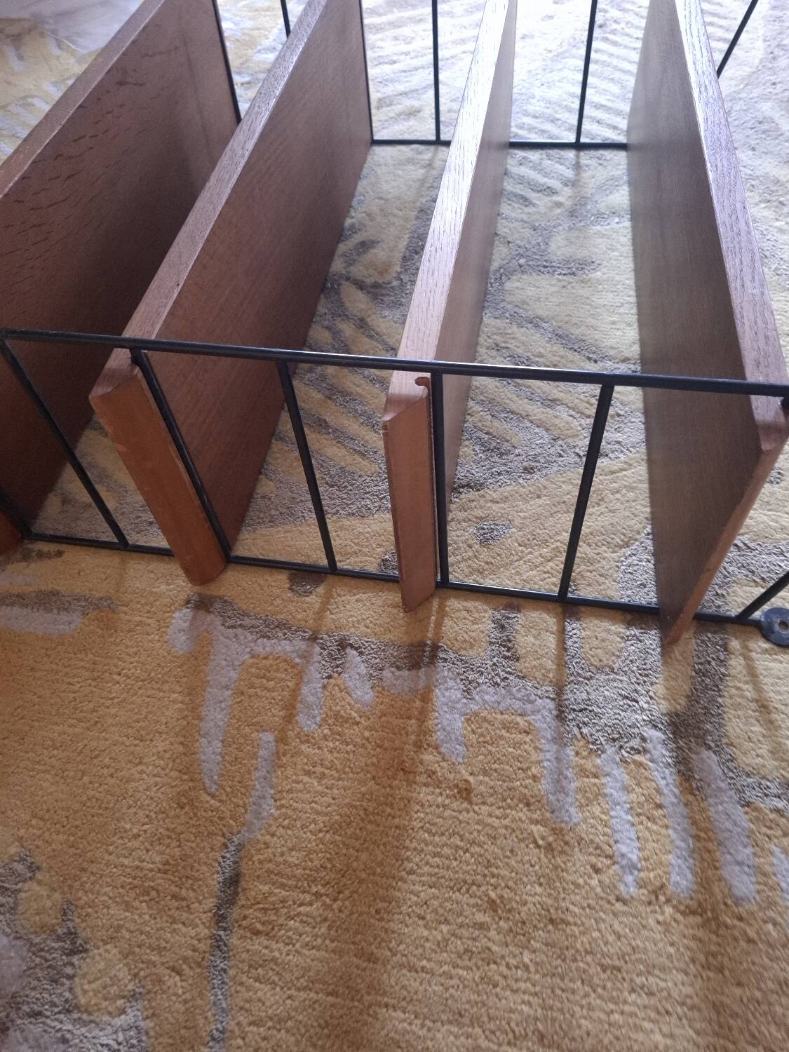 String shelves wood and metal