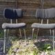 Pair Old Metal Chair Chromé - Vintage 70s Black Fabric