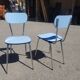 Pair of vintage chairs in formica blue - 60s