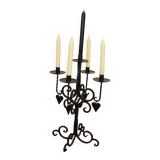 Black candle holder 5 heart candles sweden