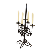Black candle holder 5 heart candles sweden