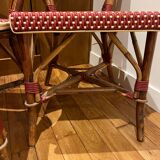 4 chaises bistrot Bamboo - rouge et crème