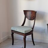 Pair of mahogany gondola chairs – Empire style – 20th century, restored
