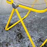 Yellow Plia folding chairs by Giancarlo Piretti for Castelli, 1960