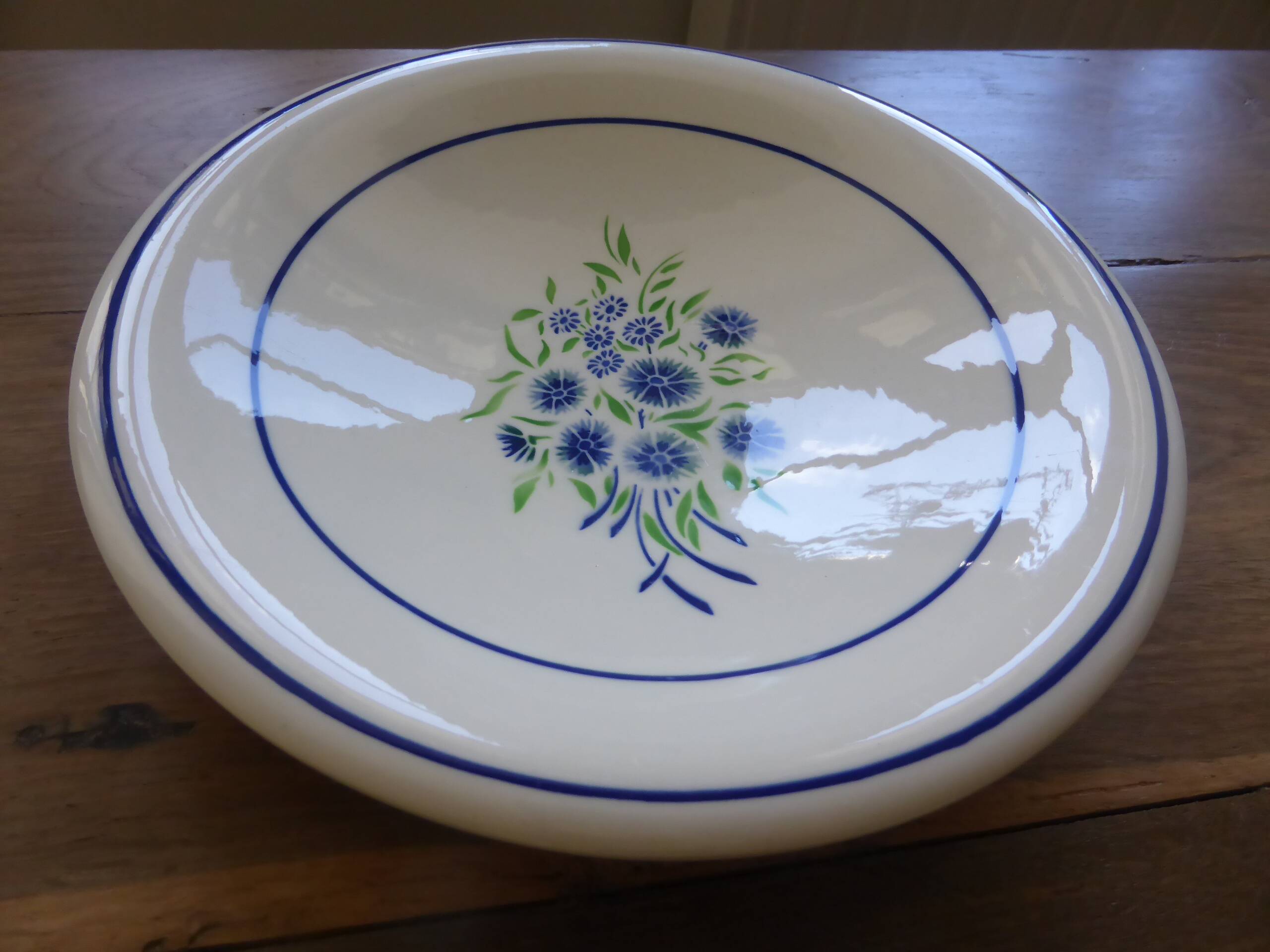 Vintage round serving dish Badonviller model Francine 200818