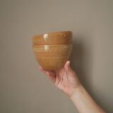Vintage stoneware ceramic bowls handmade pottery Scandinavian country decoration artisanal manufacturing