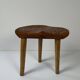 Tabouret vintage en bois tripode, France, 1960