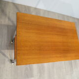 Teak roller serving table