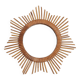 Old sun mirror 49 cm in rattan, star.