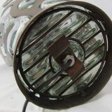 Lampe de salon, fer forgé et verre soufflé