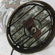 Lampe de salon, fer forgé et verre soufflé